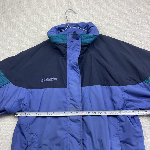 Vintage Columbia Windbreaker Jacket Women Size S Bugaboo Blue GreenPurple - Picture 10 of 16